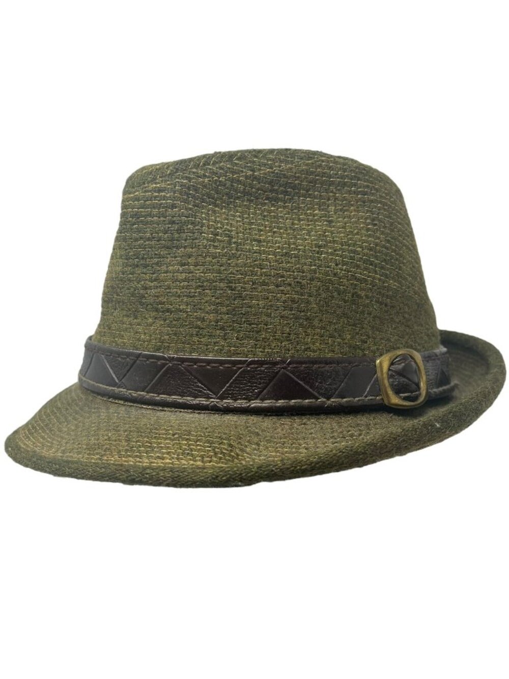 Stetson Men's 6 3/4 Green Tweed Fedora Hat Cap Vintage Retro Classic Designer
